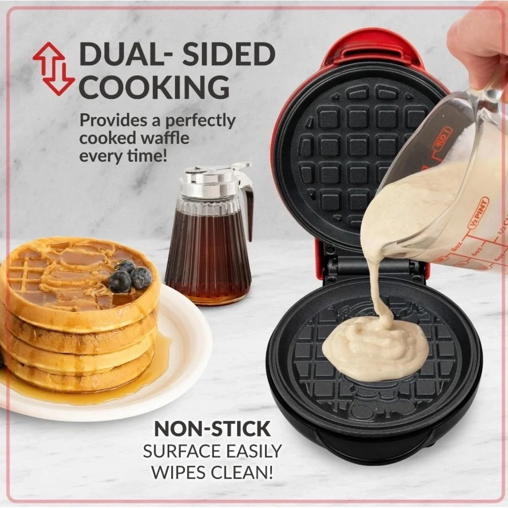 Nostalgia MyMini Santa Mini Waffle Maker 5 Inch‎ Nonstick Electric Breakfast